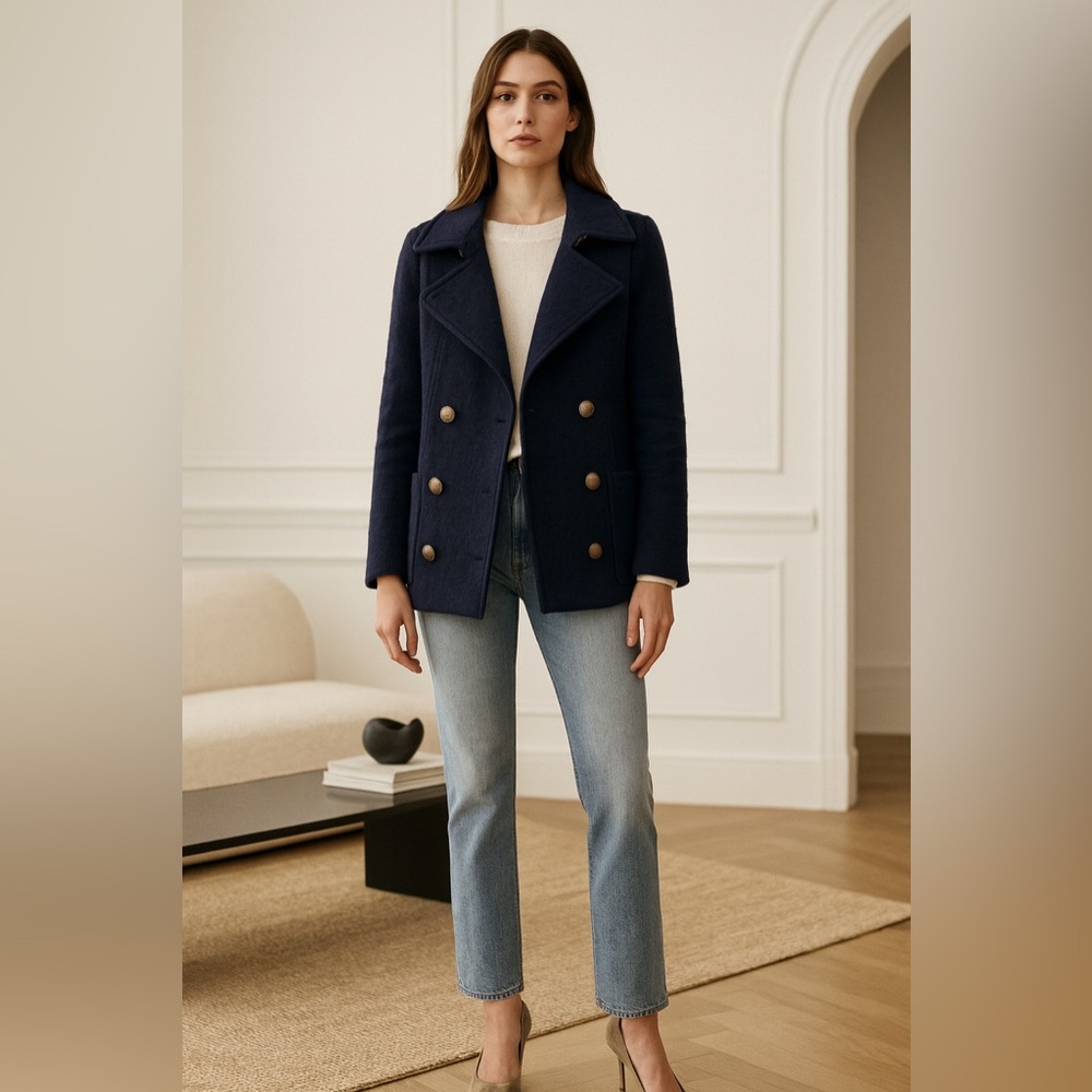 Rare Zadig & Voltaire Miles Navy Wool Coat Blazer Size Small